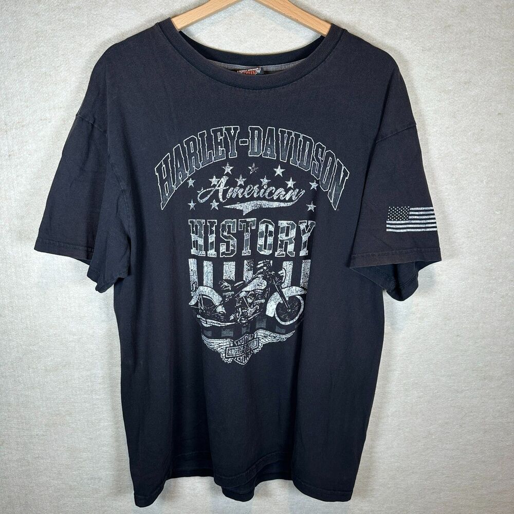 Harley Davidson Mad Boar Texas American History T Shirt Mens XL Black USA